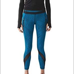 Lululemon Inspire Tight II Mesh Dark Speckle Green